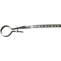 Item 404262, Galvanized pipe hanger commonly used to hang and support suspended pipe.