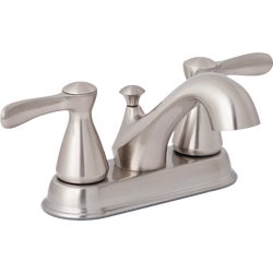 Item 404287, Two metal handle traditional style lavatory faucet with pop-up