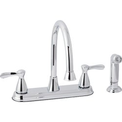 Item 404305, 2 handle kitchen faucet with matching finish side sprayer.