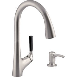 Item 404386, Malleco pull-down kitchen faucet with soap/lotion Dispenser.