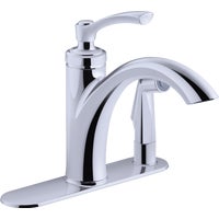 R29671-CP Kohler Linwood Single Handle Kitchen Faucet with Integrated Spray
