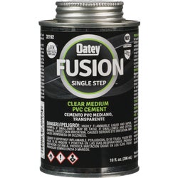 Item 404808, Oatey FUSION Single-Step Clear Self-Priming Medium Bodied PVC Cement is 