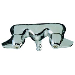 Item 404823, Metal lever indexed handles. 3-3/8" center-to-center inlets. Hose nozzle.