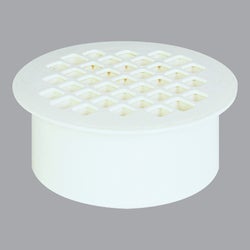 Item 406201, PVC snap-in drain fits inside Schedule 40 DWV pipe cut flush to floor.