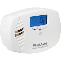 Item 408646, Plug-in CO (carbon monoxide) alarm featuring battery back-up and backlit 