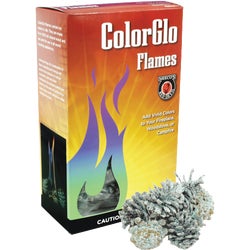 Item 412342, ColorGlo flame cones add a rainbow of colors (blue, green, purple) to your 