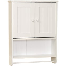 Item 413666, Ready-to-assemble wall cabinet with full width towel bar offers convenient 