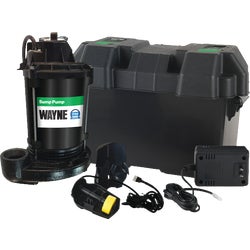 Item 417498, Fully submersible back up pump for an easy addition to any sump system.