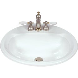 Item 419014, Maverick I 19 In. round self-rimming bathroom sink with 4 In.