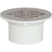 840-3PPK Sioux Chief PVC Floor Drain with Stainless Steel Strainer