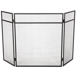 Item 428353, Decorative fireplace screen with tightly woven mesh to prevent flying 