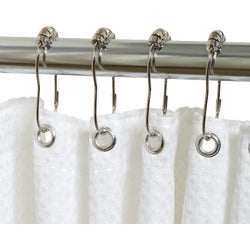 Item 428781, Durable metal shower curtain hooks have stylish and functional roller 