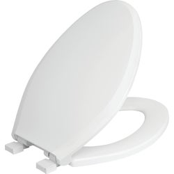 Item 431024, Deluxe toilet seat featuring Safety Close to prevent slamming with just a 