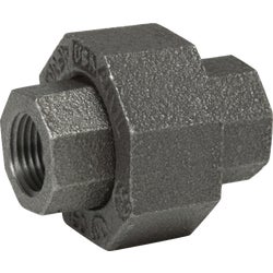 Item 433926, Malleable black iron pipe fittings. Black finish resists rust.