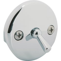 Item 435489, Metal bathtub face plate with trip lever for use with bath overflow and 