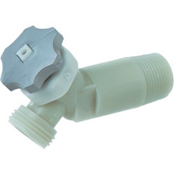 Item 436932, For residential water heaters. 3/4 In. MIPS inlet. Hose thread outlet.