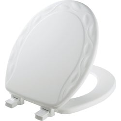 Item 438253, This easy to clean and easy to remove toilet seat is stylish while the 