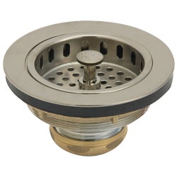 Item 438995, Brushed nickel finish commercial grade "Brass Select" strainer is 
