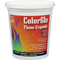 Item 439403, Tub of color crystals for rainbow color effect in fireplaces, firepits, 