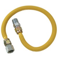 20C-3132-60B Dormont 1/2 In. OD x 3/8 In. ID Coated SS Gas Connector, 1/2 In. MIP x 1/2 In. FIP