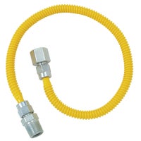 10C-3132-60B Dormont 3/8 In. OD x 1/4 In. ID Coated SS Gas Connector, 1/2 In. MIP x 1/2 In. FIP