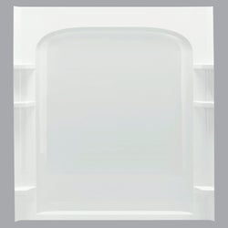 Item 443791, With a unique curved design, the Ensemble shower back wall pairs a fresh 