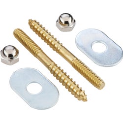 Item 443964, Contains 2 each: 1/4" x 2-1/2" solid brass screws, chrome-plated brass cap 