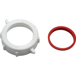 Item 444537, Slip-joint wing nut and washer. White plastic.