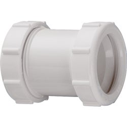 Item 444596, Keeney white polypropylene extension coupling allows for slip joint 