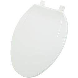 Item 445441, Home Impressions standard grade solid plastic elongated toilet seat.