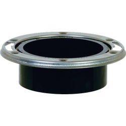 Item 446958, 4" hub ABS flush to floor with stainless steel swivel ring.