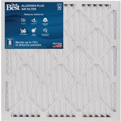 Item 447994, This standard efficieny air filter features a MERV 8 rating capturing a 