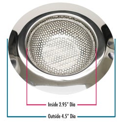 Item 448739, Features 2 millimeter holes drilled into the strainer to prevent clogging 