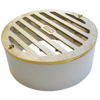 910B NDS 4 In. Satin Brass Round Grate