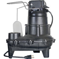 Item 451558, 4/10 HP sewage pump, Contractor Series with rugged epoxy coated cast iron 