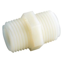 Item 452092, Nylon pipe nipple with hex shoulder.