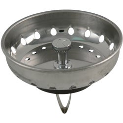 Item 452867, Spring style replacement strainer basket with stainless steel construction