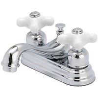 F5111129CP-JPA3 Home Impressions 2 Cross Handle 4 In. Centerset Bathroom Bathroom Faucet with Pop-Up