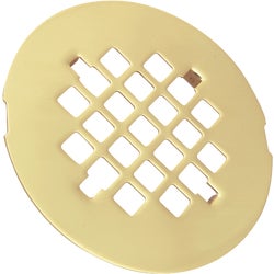 Item 456144, Snap-in style. Polished brass. Fits most standard shower drains.