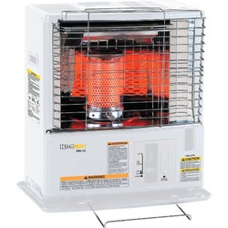 Item 457132, HeatMate radiant heater has 10,000 BTU per hour output.