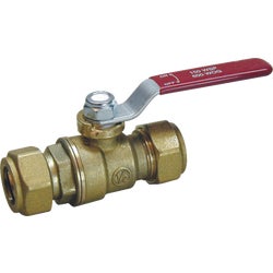 Item 459729, Forged brass ball valve compression end. 200 P.S.I. water, oil, or air.