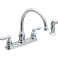 CA87888 Moen Caldwell Double Handle Kitchen Faucet with Matching Side Sprayer