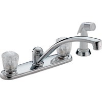 2402LF Delta Classic Double Acrylic Handle Kitchen Faucet with Sprayer faucet kitchen