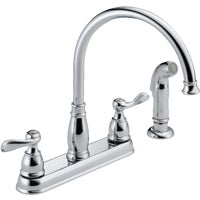21996LF Delta Windemere Double Handle Kitchen Faucet With Sprayer faucet kitchen