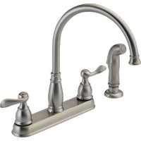 21996LF-SS Delta Windemere Double Handle Kitchen Faucet With Sprayer faucet kitchen
