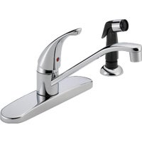 P115LF Peerless Single Lever Kitchen Faucet with Black Side Sprayer faucet kitchen