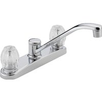 P220LF Peerless Core Double Clear Knob Handles Kitchen Faucet Without Sprayer faucet kitchen