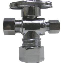 Item 460877, 1/4-turn valve controls water flow to household plumbing fixtures.