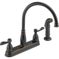 21996LF-OB Delta Windemere Double Handle Kitchen Faucet With Sprayer faucet kitchen
