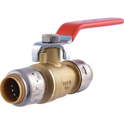 Item 461743, Brass ball valve with push fitting connections.